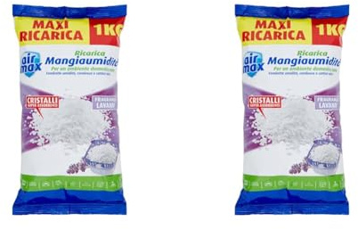 Airmax Ricarica Sali 1Kg, Lavanda, ‎14 x 4 x 25 cm; 1 kg (Confezione da 2)
