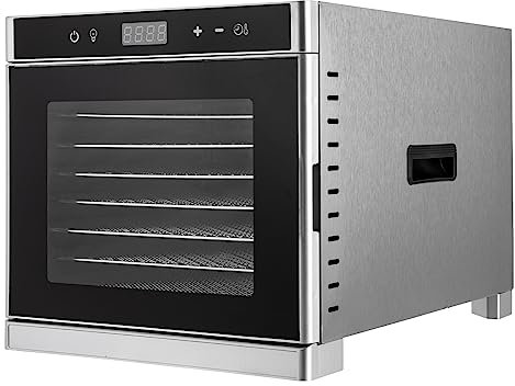 biniliubi Dörrgerät, elektrisch, mit einstellbarer Temperatur, für Lebensmittel, Fleisch, Obst, Gemüse, Leckereien, Tiere, Haustiere, automatisch, Regler, Entfeuchter, Timer, leises Tablett
