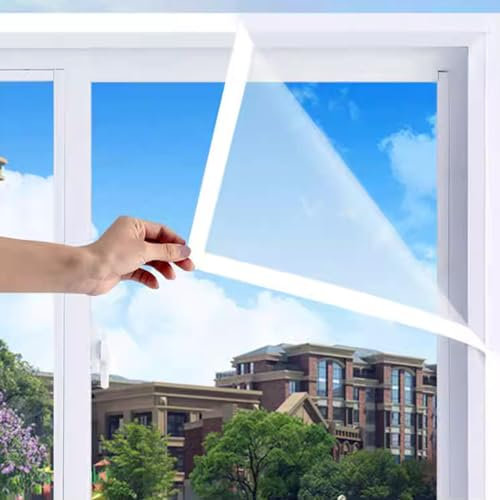 Thermo Cover Fenster-Isolierfolie,Planen-Isolierfolie,Doppelschicht Kälteschutzfolie Fenster,Transparente Kunststoff-Isolierfolie für Innenbereich,für Winter und Kälte (80x150cm/31x59)