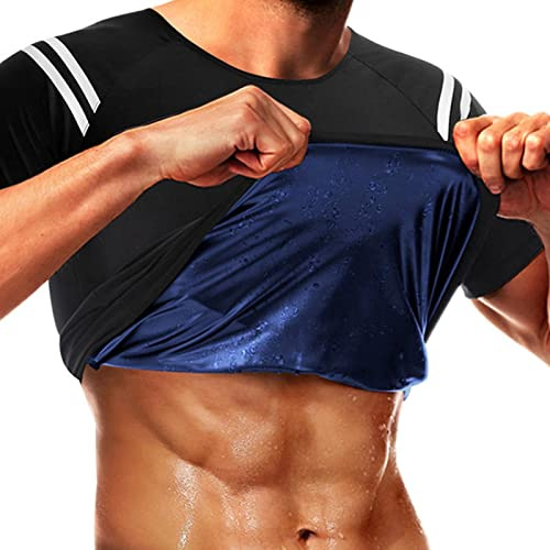 Men's Sauna Shirt - Workout Sweat Suit For Weight Loss - Body Shaper Vest For Gym Exercise