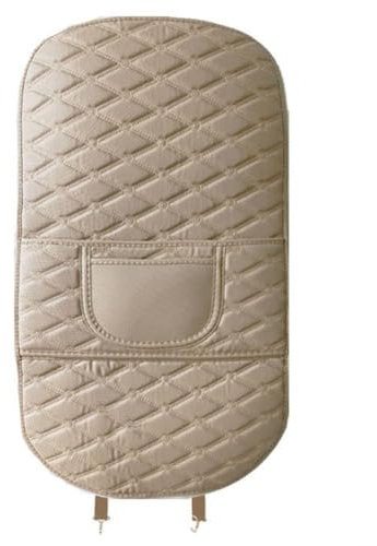 ZHSDMB 2 Stück Auto Rücksitz Anti Kick Pad für VW Tiguan, Wasserdicht Leder Rückenlehne Anti-Kick Pads Autositz RüCkenschutz Mit Taschen Sitzschutz Autositzschutz,Beige-L