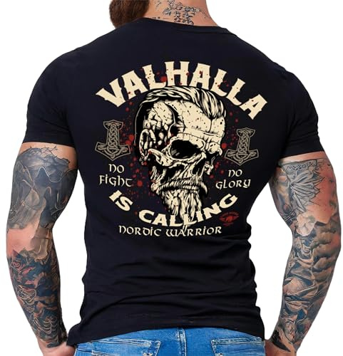 Maglietta da uomo per fan vichinghi nordmann celtico: Walhalla is Calling, L