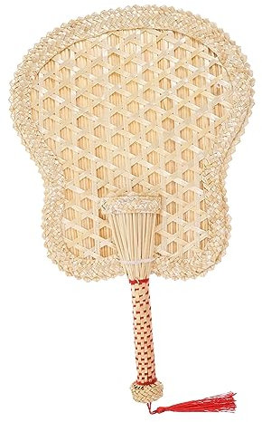 DECHOUS Handgefertigter Kühlfächer Aus Rattan Für Sommer Dekorativer Natürlicher Handventilator Für Strandpartys Hochzeiten Wanddekoration