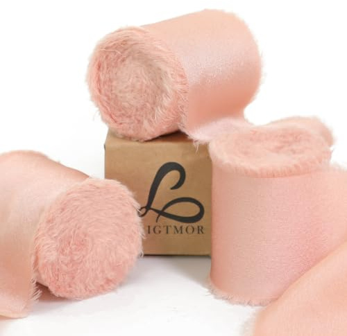 Ligtmor Cinta de raso 3.8cm x 13.5m Regalo Gasa Cinta de Lazo Tela Boda pasamaneria - oro rosa