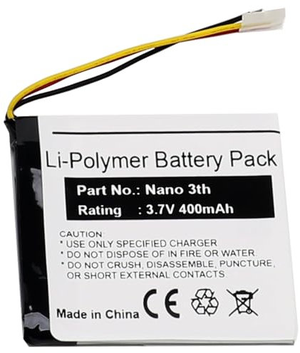 CHUNCAIL 616-0337 Batterie de rechange Li-polymère pour Apple iPod Nano 3 3G 3Gen 3TH MP3 A1236 Nano3