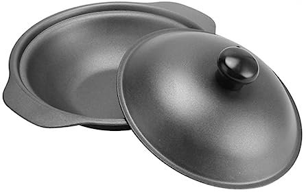 Cabilock Olla para Arroz de Hierro Fundido con Tapa, Calentamiento Uniforme y Superficie Lisa, Adecuado para Cocinar Arroz y Guisos Tradicionales