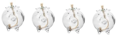 Garneck 4 Stück Petroleumlampen Für Den Innenbereich Brenner Heimdekoration Vintage- Paraffin Lampenöl Öllampen Bank Laterne Halloween-öllampe Großes Sparschwein Transparent Glas