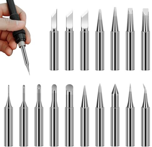 900M Soldering Iron Tips for Weller, Hakko, Yihua, Atten, Quick, Ryobi, and More Soldering Stations/Guns, Perfect Compatibility | Superior Heat Conductivity | Long-Lasting (17Pcs)