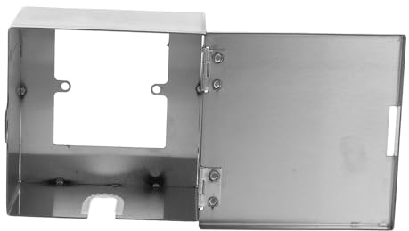 HOMSFOU Edelstahl Elektrokastenabdeckung Für Außenbereich Abschließbare Sicherheitsbox Für Steckdose Wetterfeste Elektrische Gehäusebox 12.50 X 12.20 X 6.70 cm Wandmontage