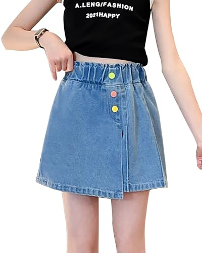 Mädchen Jeans Shorts Modische Bequeme Denim Kurze Hosen Loose Fit Elastische Dehnbund Shorts