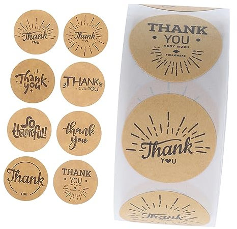 HAPINARY Aufkleber Handmade Dankeschön Etiketten Versandzubehör 500 Stück Rolle Personalisiert Kleinunternehmen Verpackung Dankeschön Aufkleber