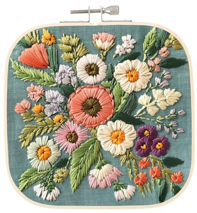 PATIKIL 6.3 x 6.3 Square Embroidery Hoops, Adjustable Bamboo Cross Stitch Hoops Ring Embroidery Frame Punch Needle Hoop for Sewing, Needlework, DIY Sewing Craft Decoration