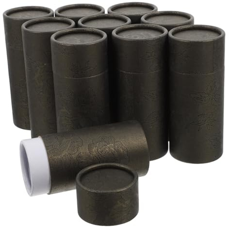 jojofuny Embalaje Cilíndricas de Papel Kraft de 50ml 10 Cajas con Tapa Diseño Elegante y Almacenamiento a Largo Plazo para Botellas de Aceite Esencial