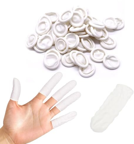 KOZOY Fingerlinge aus Latex, Fingerspitzen aus Gel, Finger, Schutz vor Verletzungen, für Tätowierungen, für verletzte Finger, rissige Finger, DIY, Handwerk, antistatisch, 100 Stück