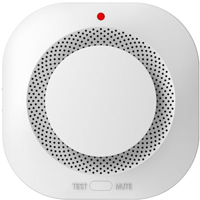 Vemfay Rivelatore di Fumo Intelligente, Rilevatore Fumo Wi-Fi fili con Batteria, Supportato da App, Rilevatore Fumo con Supporto Magnetico e viti, 1 pezzo