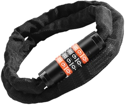 Cadena de candado para bicicleta – Cadena de bicicleta segura resistente a la intemperie | Cadena de seguridad robusta para bicicleta, antirrobo para bicicleta, candado de cadena de motocicleta fuerte