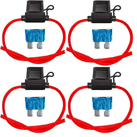 FJSAYDYW 10 Sets 16 AWG wasserdicht IP67 Standard Inline Sicherungshalter Pigtail Flachsicherung for Auto LKW ATV Boot Motorrad