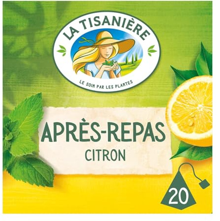 LA TISANIERE – Infusion Digestion au Citron, Goût Frais et Légèreté Après-Repas (25 Sachets) - Le lot de 3