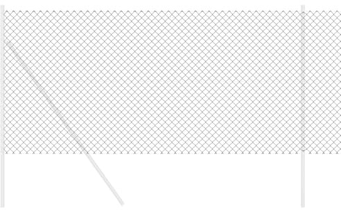 vidaXL Maschendrahtzaun 10 x 1 m Stahl Grau | Diese langlebige graue PVC-beschichtete Zaunrolle ist eine stilvolle und zugleich smarte Zaunoption für Außenbereiche,