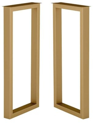 YUZDNM 2PCS Tischbeine - 100CM Tischbein Metall, Küche Esstisch Bartisch Bein Tischkufen, Hoch Rechteckigen Modern Metall Tischbeine, Tischuntergestell, Schutzboden(Gold)