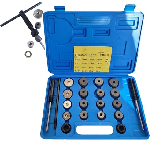 TIANTOO Set di Alesatori per Sedi Valvole per Auto (21/23/24 Pezzi), con Scatola Portaoggetti, Migliora La Tenuta delle Valvole + Design Ad Alta Precisione, per La Rettifica del Motore,203