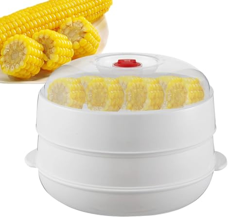 Cuisine vapeur micro-ondes avec couvercle et plateau | Cuiseur Vapeur pour Micro-Ondes,Ustensile de Cuisson pour Réchauffer Plats Pâtes Dumplings Viande Bacon Maïs Pommes de Terre