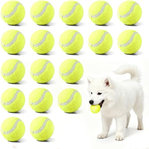 PORFOYO 18 Stück Tennisbälle für Hunde, Mini Hundespielzeug Ball Ø 5 cm, Mini Tennisball Hund, Tennisball Anfänger, Hundespielzeugbälle, Hundespielbälle für Automatische Ballwurfmaschine
