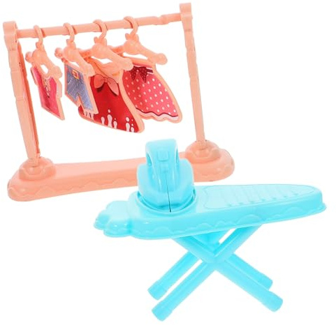 WHAMVOX Set Mini Meuble Maison avec Planche et Fer à Repasser Décor Miniature pour Poupée Léger et Sûr Accessoire pour Jeu et Décoration