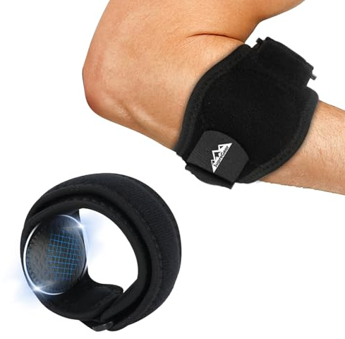 supregear Codera para Hombres y Mujeres, Protector de Antebrazo para Tenis y Golf, Correa Ajustable con Almohadillas de Compresión, Banda Suave para Deporte y Uso Diario, Negro (1 Paquete)