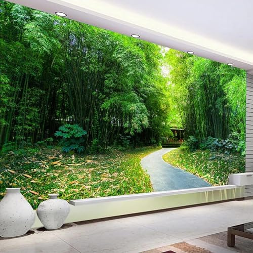 3D Fotomurales Bambú 430x300 cm Papel Pintado Mural Bosque de Bambú Tejido No Tejido Decoración de Pared Decorativos Murales Moderna de Diseno q.7098