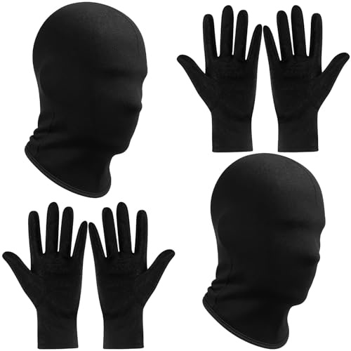 MUNSKT Svart hel ansiktsmask, helt svart huvudskyddsmask, unisex ansiktsmasker halloween utklädnad cosplay fest kostym karneval natt rollspel