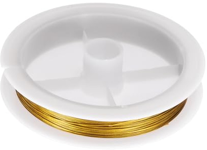 QUARKZMAN Draht 59ft Länge 24 Gauge Edelstahl Schmuck Basteldraht Anlaufbeständiger Perlen Draht Für Schmuckherstellung Bastelbedarf Gold