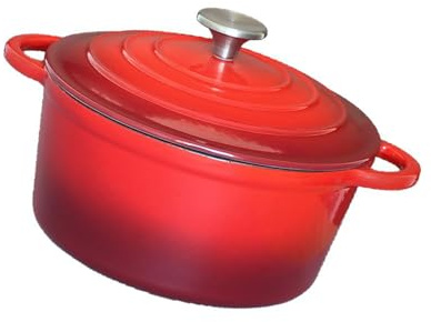 PANGBOER Pentole resistenti smaltate della cucina del forno olandese del ghisa per il multi strumento di cottura funzionale del riscaldamento uniforme