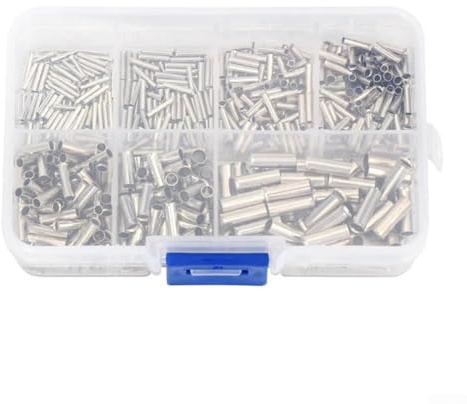 Ghiere di raccordo a crimpare in rame, 700 pezzi, assortimento di varie dimensioni per collegamenti facili