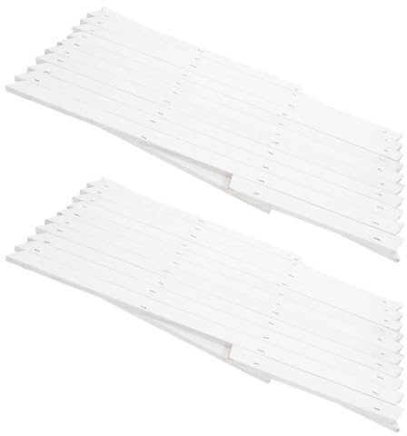 Hemobllo Lot de 2 Treillis en Bois Extensibles 44 CM Blanc, Support Grimpant pour Plantes d'Intérieur et Extérieur, Clôture à Treillis pour Jardin, Panneau Mural Décoratif pour Plantes