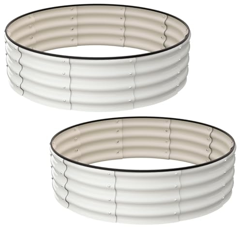 Aptliton Galvanised Raised Garden Bed, Oval Metal Planter Box for Vegetables Flowers Herbs, Heavy Duty Anti-Rust Steel Plant Pot for Outdoor Garden