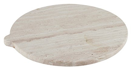 Yuchengstone Servierplatte aus Marmor oder Schiefer oder Kalkstein Ø22cm, H2cm, mit Griff
