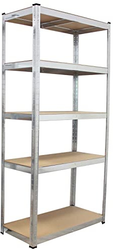 Baumarktplus Schwerlastregal Traglast bis 875kg 180x90x40cm verzinkt Stärke 0,67mm 5 Böden Werkstattregal Regal Lagerregal Steckregal Kellerregal (1 Stück)
