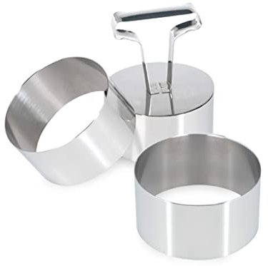 INOXPRAN – Lote de 3 Cortapastas Redondo Acero inoxydable-8 X 8 X 4 cm