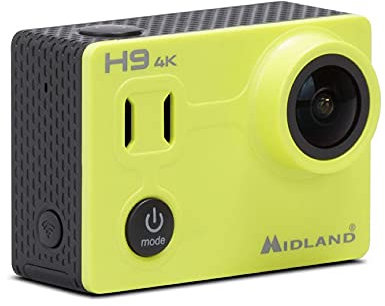Midland Action Camera H9, Videocamera Ultra-Slim 4K, Video e Foto in Time Lapse, Grandangolo, Wi-Fi, Display LCD e Custodia Impermeabile Fino a 30 Metri