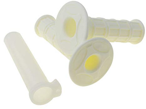 WOOSTAR 22mm Suave Goma Acelerador Empuñadura Manillar Moto Universal para 49cc 50cc 80cc 125cc 150cc Dirt Pit Bike Blanco