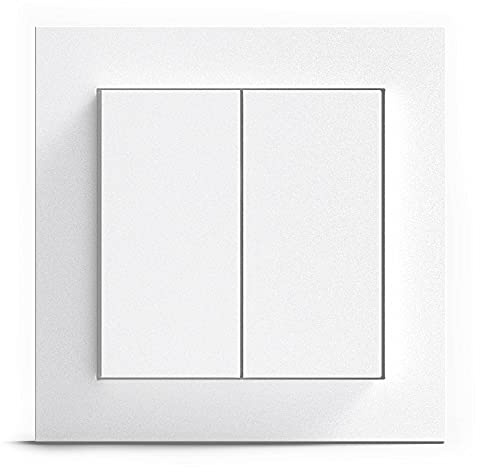 Senic GIRA + Friends of Hue Smart Switch | Trådlös Homekit-Strömbrytare och Dimmer | Kompatibel med Philips Hue (inga batterier, ingen laddning Tillverkad i Tyskland | Light Switch Vit Matt