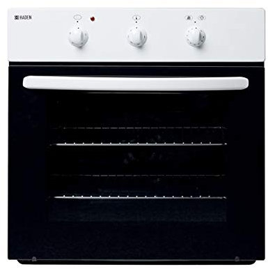 Haden 60cm Built in Oven - 60cm Electric Built In Oven with Fan Assist, 60L, White, Minute Minder - 9min Timer - 5 cooking functions - Easy Cleaning