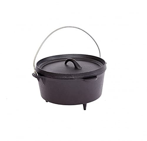 Oypla 4L Cast Iron Non Stick Dutch Oven Casserole Dish Camping Cooker