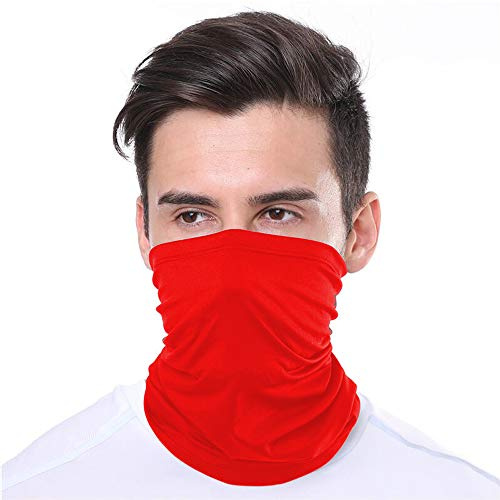 KUNSTIFY | Multifunktionstuch Mundschutz | Bandana Herren Damen Schlauchschal Halstuch Gesichtsmaske Mund-Nasen-Schutz Liebesmaske Baumwolle Outdoor | elastisch atmungsaktiv waschbar (Rot)