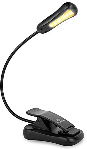 Vekkia 3000K Warm LED Rechargeable Book Light, Easy for Eyes, Clip on Reading Lights for Books in Bed, Car & Travel, Lightweight Slim 2.1 oz. Great for Readers