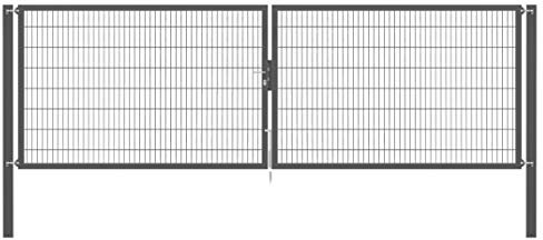 Alberts 637330 Doppeltor Flexo Plus mit Zubehör | verschiedene Breiten und Höhen | Pfostenstärke 80 x 80 mm | anthrazit | Breite 500 cm | Höhe 160 cm