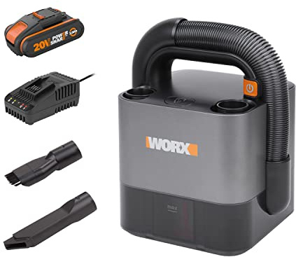 WORX WX030 Aspirador Portátil 20V 2Ah, Coche y Hogar