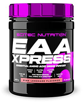 Scitec Nutrition EAA Xpress - Essentielle Aminosäuren mit vollem Spektrum - 3400mg BCAA, 7160mg EAA - glutenfrei, zuckerfrei, laktosefrei, 400 g, Pink Limonade