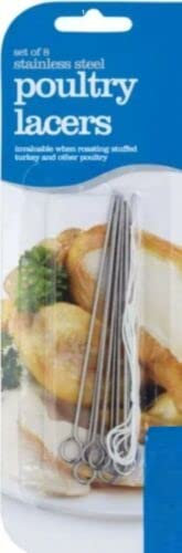 TRTO 8 Chicken Poultry Meat Lacers Trussing Needles & Lacing Twine Easy to Use